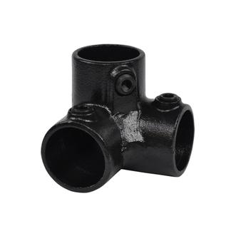Buiskoppeling Drieweg kniestuk 90° - zwart-C / 33,7 mm